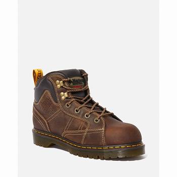 Dr Martens Női Stretton Steel Toe Munkavédelmi Bakancs Barna